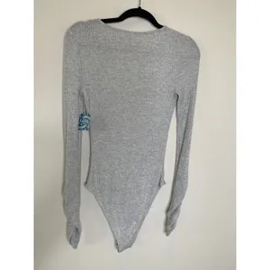 NWT Free People OB878253 Pebble Gray Cozy Up With Me Bodysuit Sz Small thumbnail 6