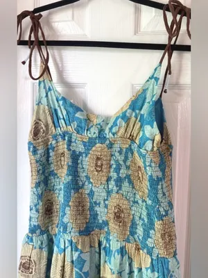 Free People Adriel Tie Strap Tiered Midi Dress NWT Size L thumbnail 11