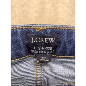 J.Crew High-Rise Trouser Jean Women 25 Blue‎ Wide Leg Dark Wash Stretch thumbnail 2
