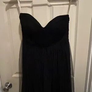 Jenny Yoo Black Strapless Evening Gown - sparkly black maxi dress - size 8 thumbnail 2