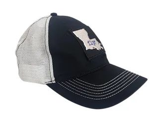 DIstrict Black and White Fly Louisiana Trucker Baseball Hat One Size thumbnail 1