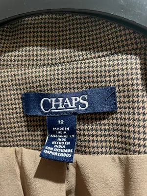 CHAPS Black & Tan Mini Houndstooth Fitted Blazer Size 12 NWOT. Never Worn. thumbnail 3