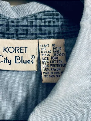 Vtg Koret City Blues Chambray Shirt 18W Embroidery Beads Crochet 90’s Teacher thumbnail 5