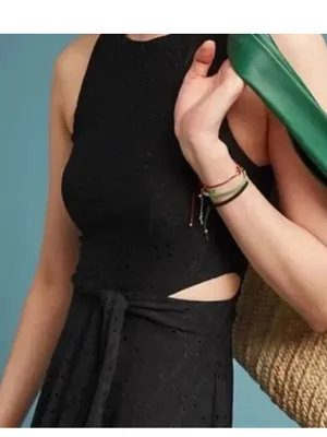 Anthropologie Hutch eyelet cut out midi dress thumbnail 2