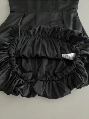Francesca's NWT Emily Square Neck Bubble Hem Mini Dress - Black - Size M thumbnail 7