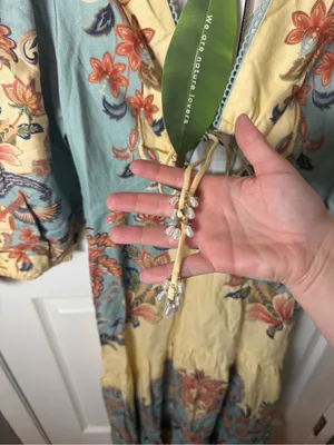Farm Rio Butter Yellow Boho Beauty Maxi Dress XS thumbnail 4