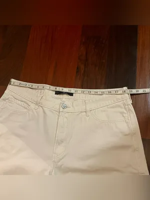 Hollister Women’s Cream Ultra High-rise Baggy Denim Jeans - Short Length thumbnail 11