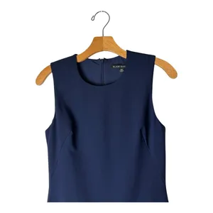 Black Halo Dress Women‎ 0 Navy Blue Sleeveless Marlee Flounce Hem A Line Mini thumbnail 4