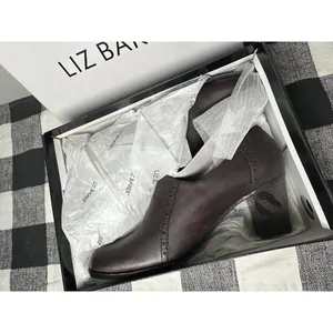 New Liz Baker Shoes Womens 8 M Slip On Pumps‎ Brown Heels Rounded Square Toe thumbnail 5
