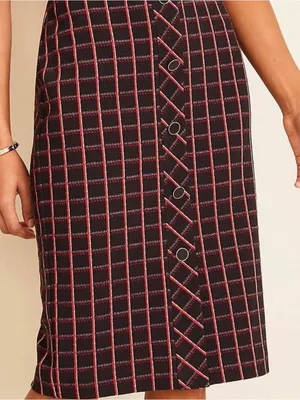 NEW Ann Taylor Curvy Fit Pencil Skirt with Windowpane Check Size Medium thumbnail 1