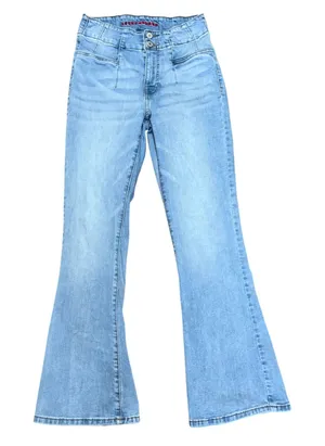 Lucky Brand Stevie High Rise Flare Jeans Light Wash 2/26 Double Button Boho thumbnail 1