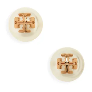 Tory Burch Swarovski Crystal Pearl Logo Stud Earrings thumbnail 1