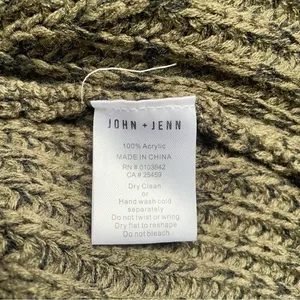 John + Jenn Constance Sweater M Olive Green V Neck Open Knit Oversized Revolve thumbnail 11