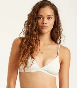 Billabong Peeky Days Tri Bikini Top Removable Cups Textured White S thumbnail 1