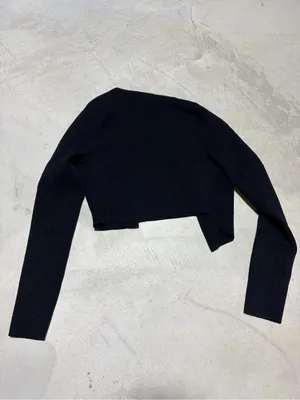 7 for all mankind Black Cropped Open-Front cardigan Sweater XS thumbnail 8