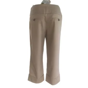 Cache Crop Gold Metallic Pant 3" Wide Waist Self Belt Stretch New $118 NWT Sz 6 thumbnail 10