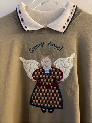 Vintage 90s Top Stitch by Morning Sun Granny Angel Sweater thumbnail 4