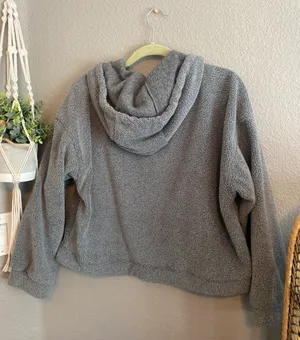 American Eagle cropped fuzzy quarter zip sweatshirt thumbnail 4