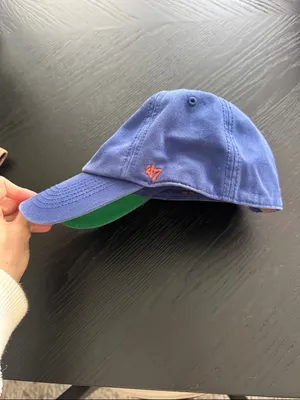Vintage Blue Baseball Cap with Red D Patch Logo thumbnail 4