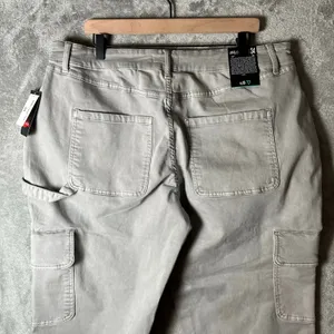 Lularoe Utility Cargo Pants Size 34 Gray Stretchy Twill Roll Up Cuffs‎ New thumbnail 4