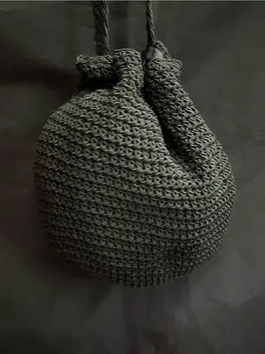 Black Crochet Drawstring Crossbody Bag thumbnail 8