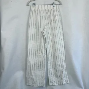 Sienna Sky Womens White Striped Wide Leg Drawstring Pants Medium‎ Boho Vacation Resortwear thumbnail 4