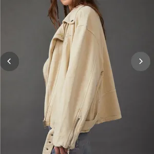 EUC Free People Rebel Moto Jacket Vanilla Cream Size Large Retail $198.00 thumbnail 4