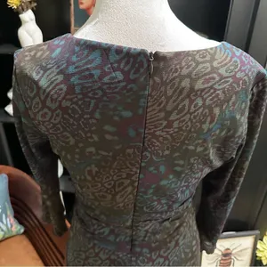 Kay Unger Leopard Print Multi Colored Dress Size 6 thumbnail 9