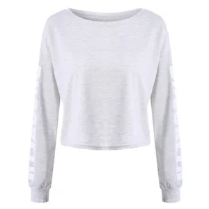 BROOKLYN Graphic Letter Cropped Long Sleeve Grey Sweatshirt, Lightweight sz. S thumbnail 3