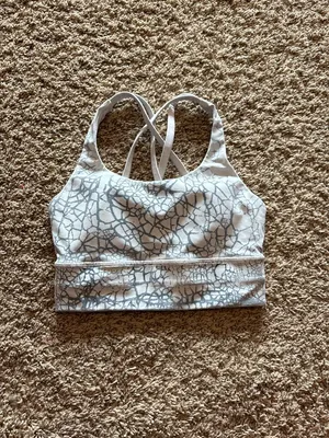 Lululemon Energy Longline bra white and grey thumbnail 2