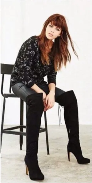 2000s Sam Edelman Kayla Over the Knee Suede Platform Boots 8.5 thumbnail 1