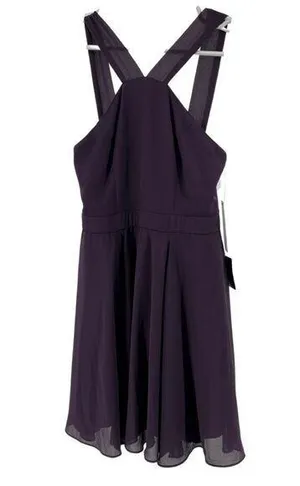 Lulu’s plum short formal dress NWT small halter layers flowy dance wedding party thumbnail 1