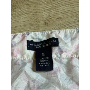 VINTAGE American Eagle 100% silk tank top adjustable straps floral print size 12 thumbnail 3