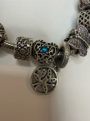 Authentic Pandora Sterling Silver Bracelet with Charm thumbnail 12