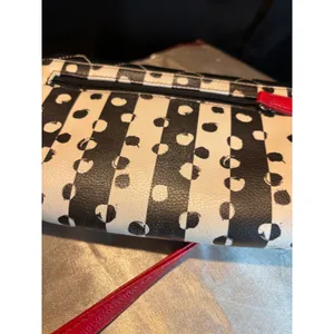 Luv Betsey Johnson Heart Polka Dot Crossbody Bag with Coin Purse Black Red thumbnail 7