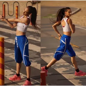 Free People Movement No Fear Run Cropped Pants Athlete Blue Combo Small thumbnail 2