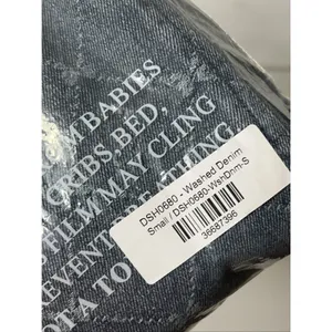 Mustard Seed Washed Denim Bow Sleeveless Jean Jumper Dress Women's Small thumbnail 10