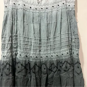 Vintage Molato Maxi Skirt Womens Large Art To‎ Wear Mesh Overlay Boho Artsy Gray thumbnail 5