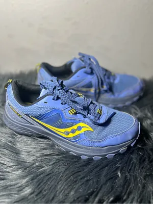 Saucony Excursion TR XT600 Trail Running Hiking Blue/Yellow Sneakers Sz7.5 thumbnail 6