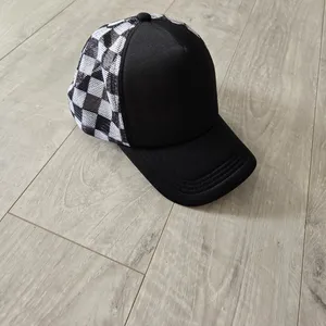 Black and White Checkered Trucker Hat thumbnail 6