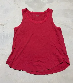 Madewell Women’s Red Tank Top - Casual Scoop Neck cotton large thumbnail 1