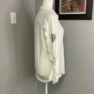 Carhartt Womens white long sleeve button do wn shirt size Large thumbnail 3