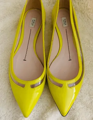 Furla Yellow Pointed Flats Size 36 thumbnail 1