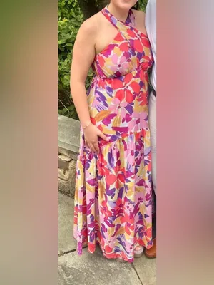 Colorful Floral Maxi Dress Pink Size 8 thumbnail 9