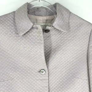 Bernard Zins Paris Mauve Lavender Vintage‎ Quilted Jacket Size 4 thumbnail 4