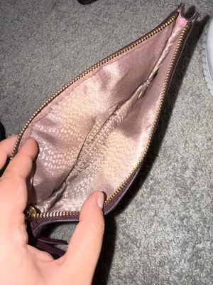 Kate spade burgundy cowhide zip clutch with tassel thumbnail 3