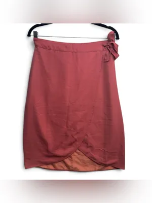J.Crew Women’s Size 4 Rose Pink Wrap Tulip Pencil Skirt Side Bow Lined thumbnail 3