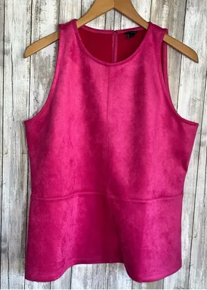 Ann Taylor Pink Suede Sleeveless Blouse •Large thumbnail 2