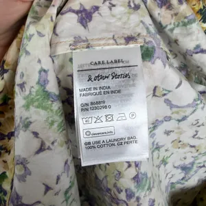 NWT‎ & Other Stories Scalloped Mini Dress Sz XS Floral Cottage Romantic Feminine thumbnail 8