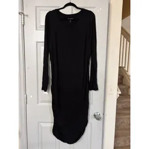 Good American Women Dress Size 7 black Jersey Slinky ruched *flaw see desc* thumbnail 5